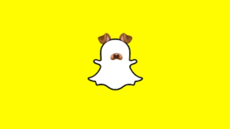 Snapchat logo with filter yellow background