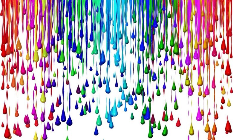 multicolored drops