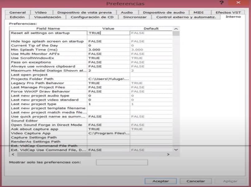 settings factory defaults sony vegas pro