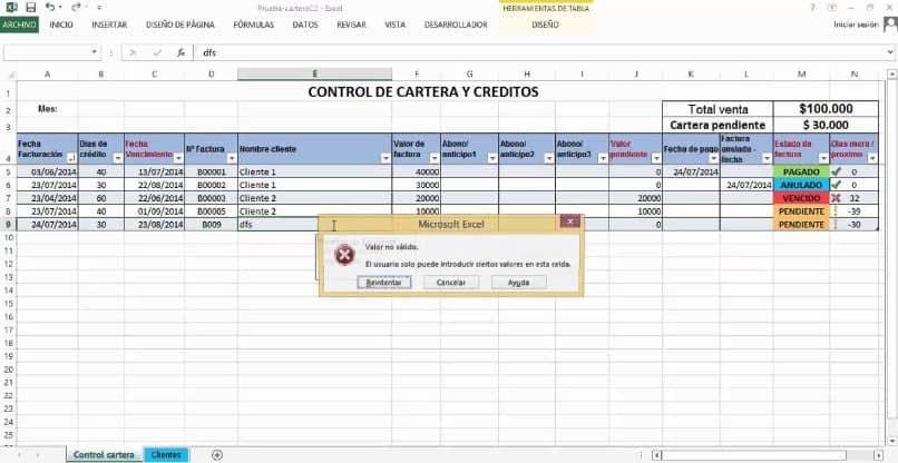 excel table