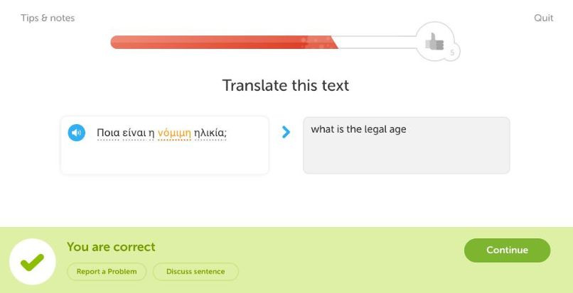 Duolingo lesson in Russian