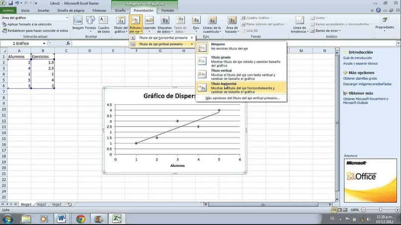 create a scatter plot using excel