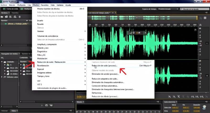 remove background noise adobe audition