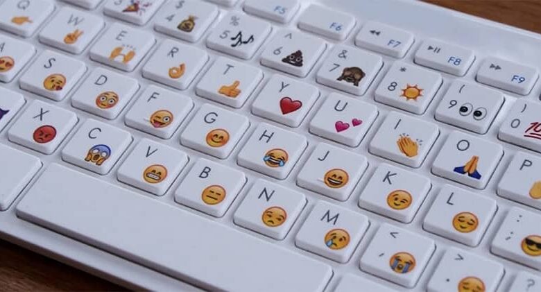 different emojis on keyboard