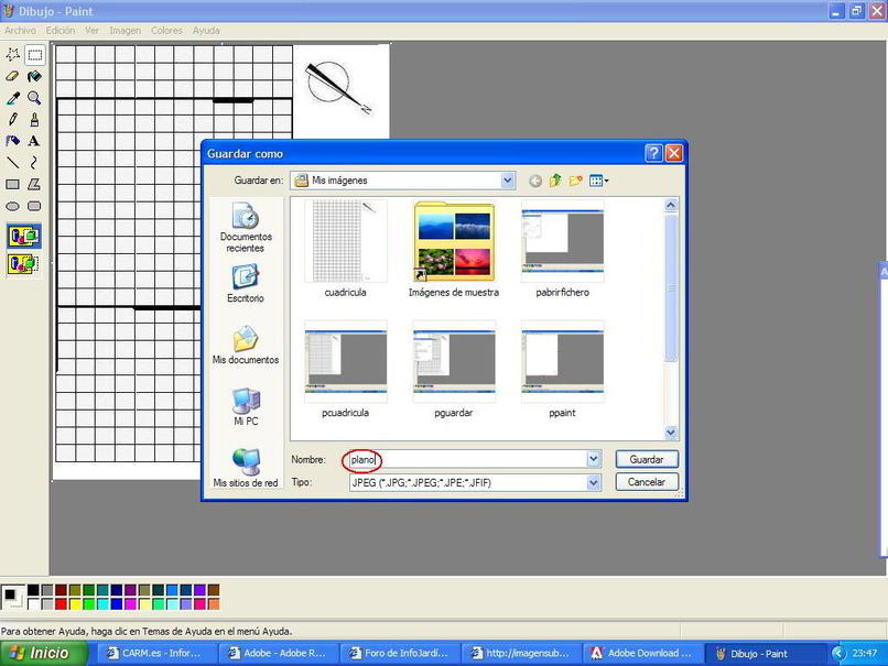 creation draw grid paint