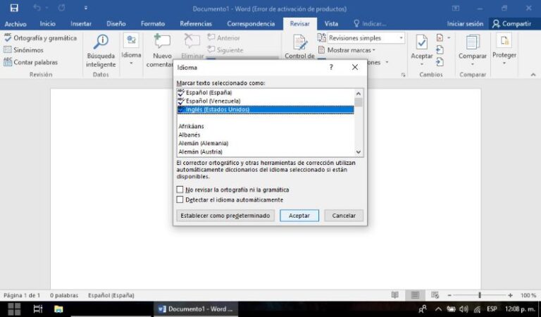 How To Change Microsoft Word To Spanish Spell Check Lifescienceglobal