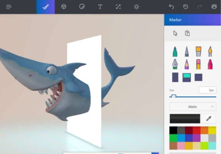 How To Use Microsoft Paint 3D To Create 3D Models In Windows   Paint Tiburon Colores 1 768x537 