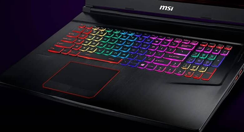 colorful modern keyboard laptop