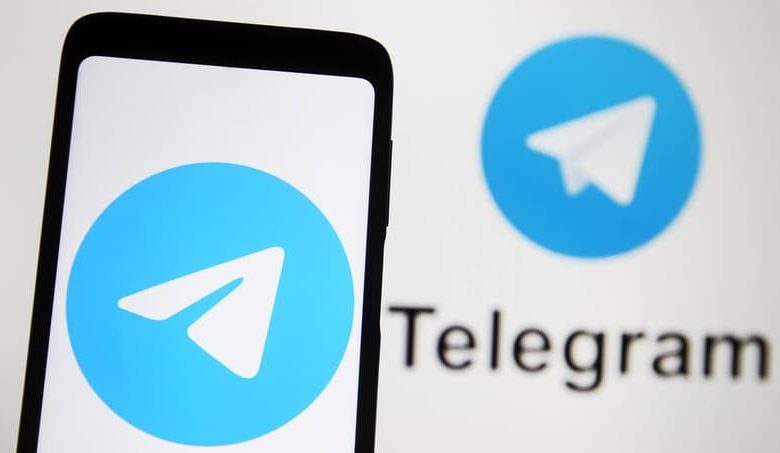 phone with telegram application