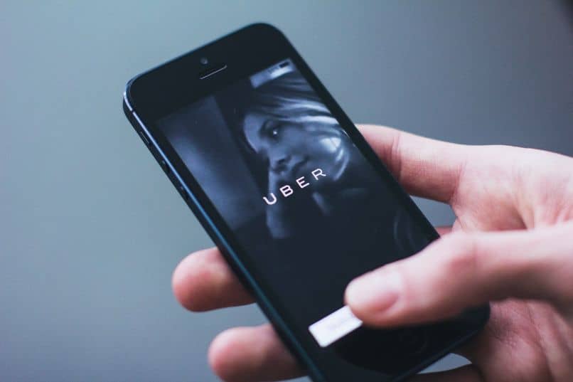uber app with girl on iphone