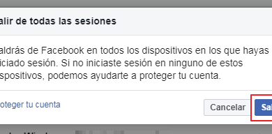 Photo of Close open sessions on Facebook