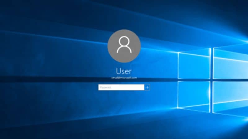 Windows 10 login background window blue