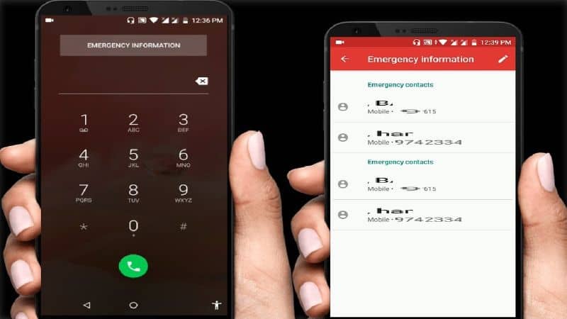 Emergency call information on Android mobile