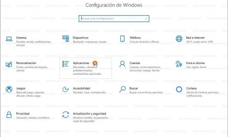 Application settings in Windows 10