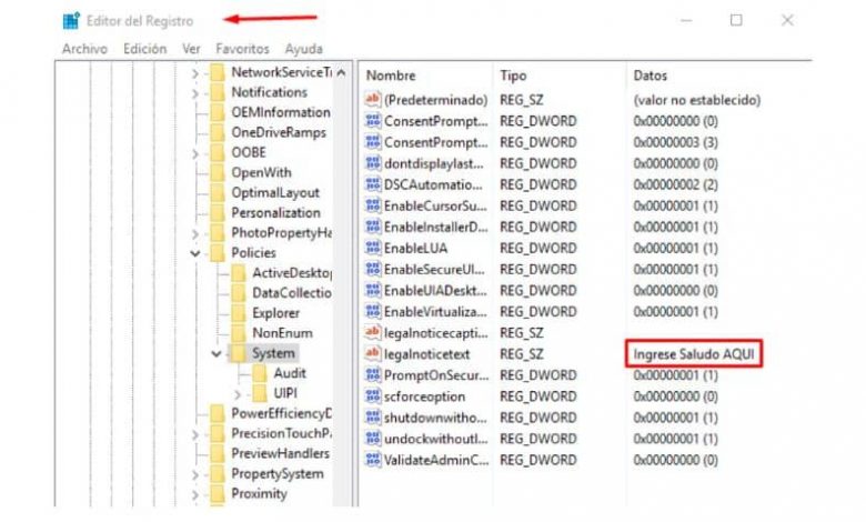 registry editor folders