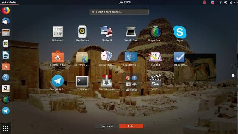 ubuntu desktop and programs on the screen