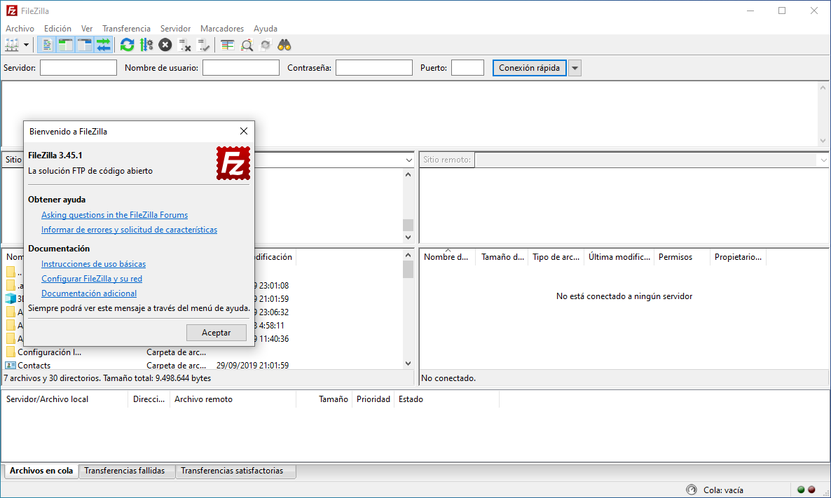 filezilla install directory