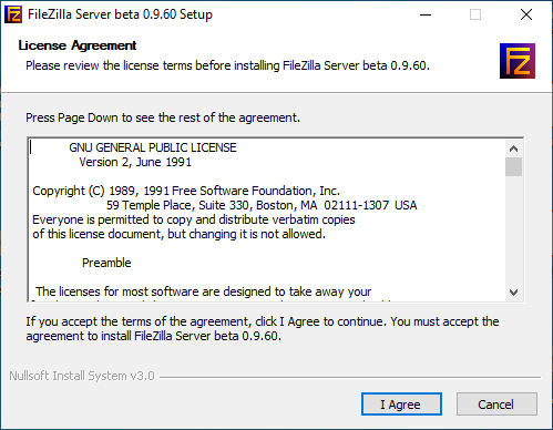 filezilla server setup config