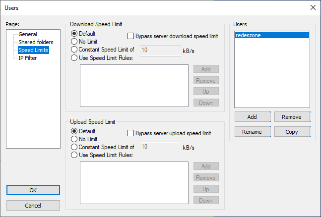 configure filezilla server for ftp