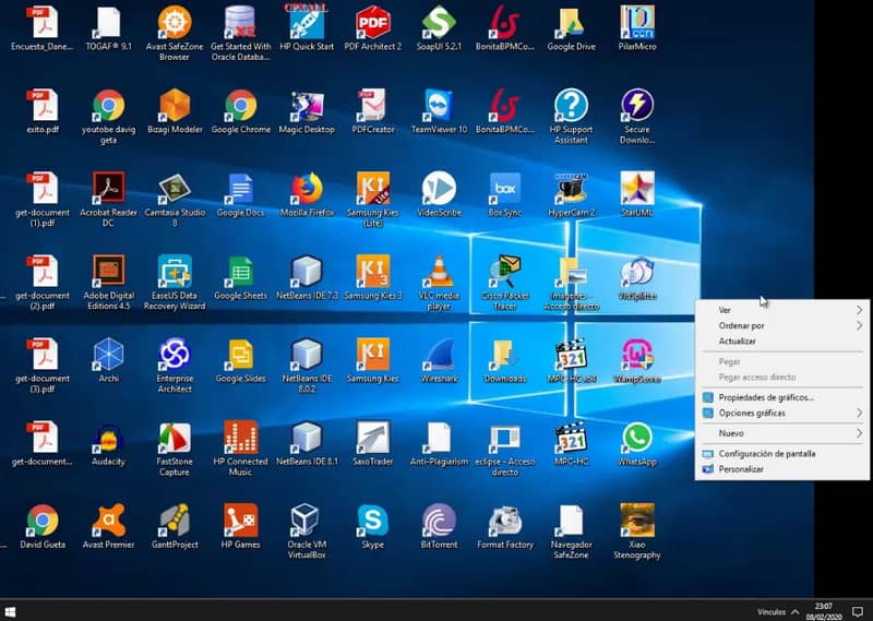 Desktop icons in Windows 10