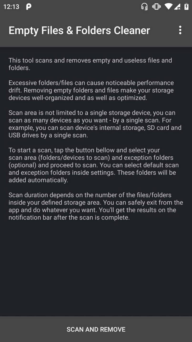 android folder cleaner scanner