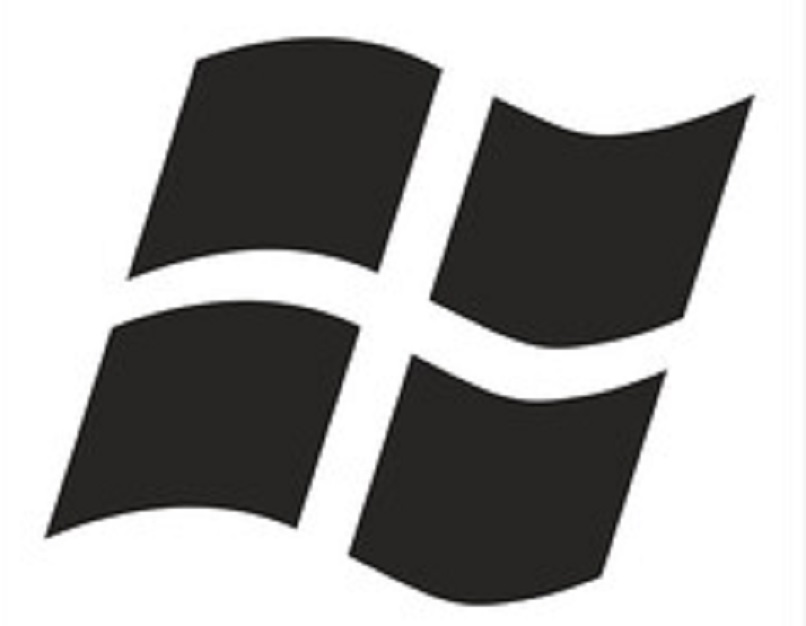 windows logo view black and white
