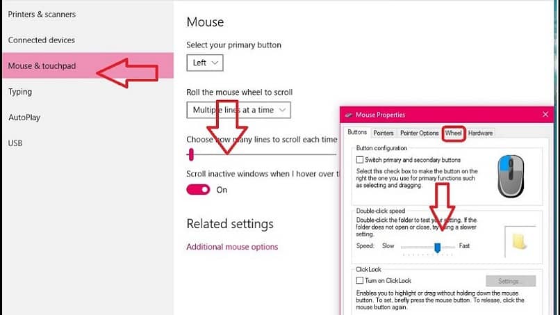 Scroll touchpad in Windows 10