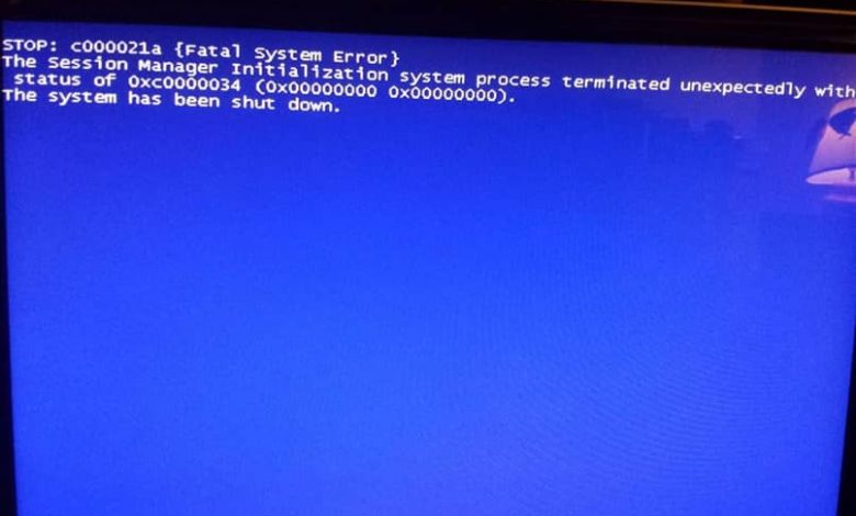 windows screen error